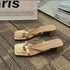 Women Casual Open Toe Slid Block Heels